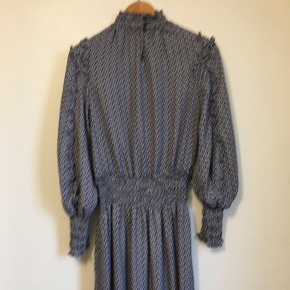 NWT Max Studio Bohemian Balloon Sleeve Mock Neck Maxi Dress - Picture 5 of 16